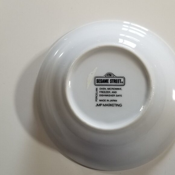 Sesame Street Childs Plate Bowl Porcelain Cookie Monster 2 pc set Vintage - Picture 5 of 9